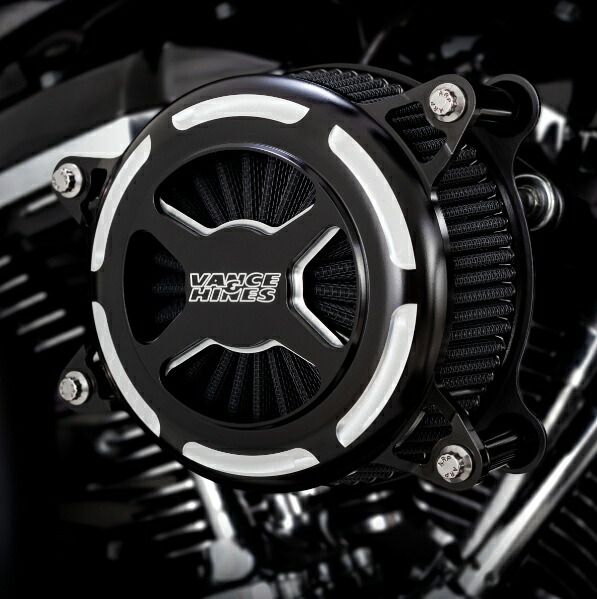 42339バンス&ハインズVanceHines VO2 エアインテイク X エックス 白黒コントラスト Sportster 91-22|アミダトレーディング