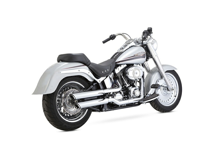 46844バンス＆ハインズVanceHines TwinSlash 3in S／O ツインスラッシュ 3インチ スリップオン ブラック マフラー SOFTAIL 07-09｜アミダトレーディング