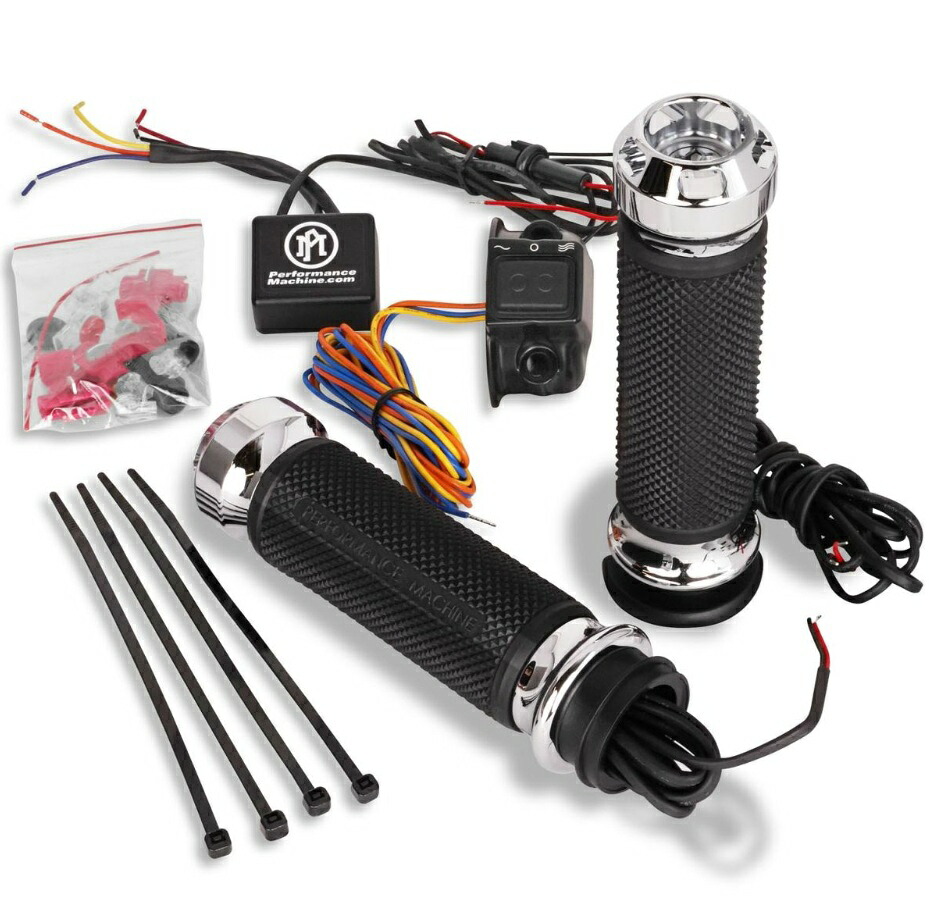 0063-2093-CH ヒーテッド APEX グリップ 電子制御スロットル車用 クローム