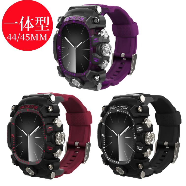 【送料無料】アップルウォッチ ウルトラケース 高級 カバーapple iwatch S9 S8 S7 S6 高級 メンズ アップルウォッチ ウルトラ2 バンド44/ 45mm アップルウォッチケース ベルト アップル ウォッチ 一体 applewatch 一体型 ラバー