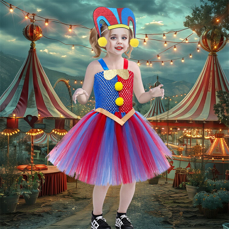 ハロウィン 仮装 キッズ コスプレ ピエロ tutu 子供 ワンピース チュール 可愛い 演出服 姫様 パーティー 衣装 ハロウィン衣装 コスプレ テージ衣装 女の子 キャラクター Halloween コスプレ 子供コスチューム 結婚式 発表会 cosp