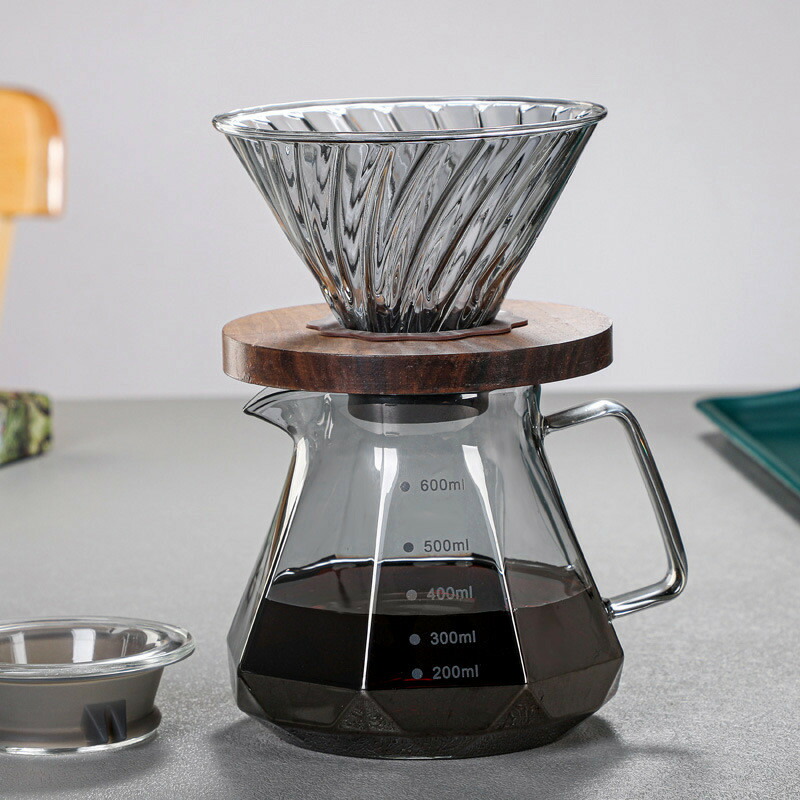 コーヒードリッパー 珈琲ドリッパー コーヒードリッパーセットコーヒーサーバー コーヒードリップ器具 コーヒーサーバーセット ドリッパー ガラス コーヒーサーバーセット コーヒー ドリップ器具 円錐 ハンドドリップ 木製ホルダー 耐熱ガラス ハンドドリッ｜AetA店