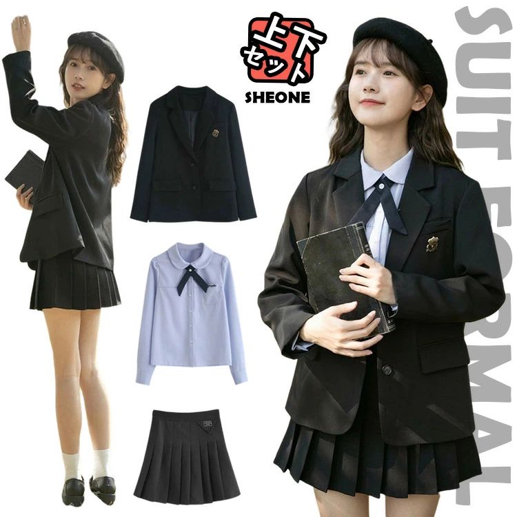 楽天市場】韓国 制服 ブレザー なんちゃって制服 セット 卒服 韓国