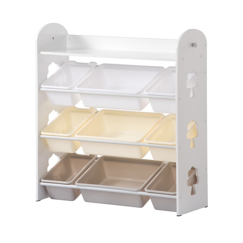 【人気商品】おもちゃ収納4段ラック 子ども用家具 MDF木製|AetA店
