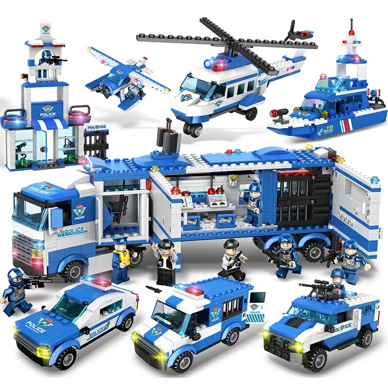P5 ブロック おもちゃ飛行機 車 セット 警察おもちゃ 8in1 ブロック ヘリコプター レ ビルディングブロック シティポリス ブロックおもちゃ 積み木 おもちゃ 警察車両 知育玩具 戦闘 DIY模型 男の子 女の子 クリスマス プレゼント