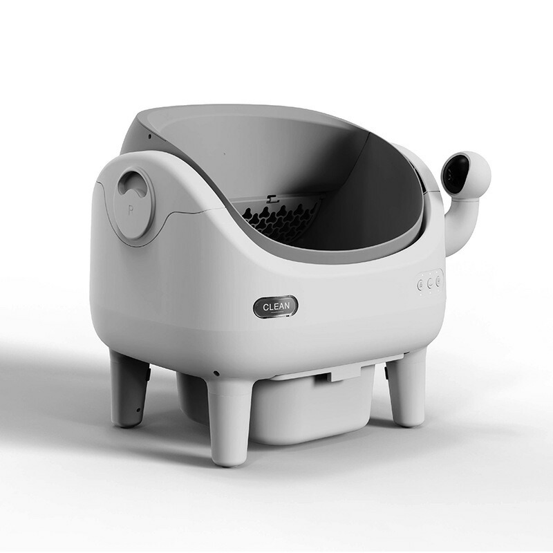 自動猫トイレ オープンタイプ AIカメラ搭載 消臭機能 大猫対応 ラグドール向け 大型サイズ スマートトイレ 猫用 見守り機能 ニオイ対策 快適空間|AetA店