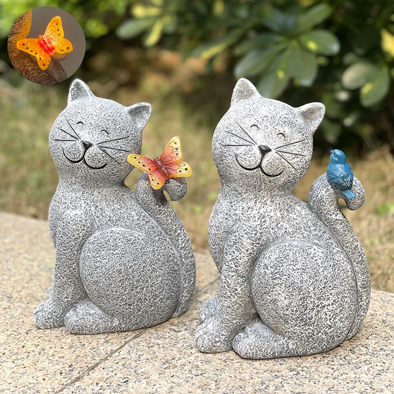 楽天市場】猫の置物 さび御影石 高さ15cmみかげ石 さび猫 虎猫