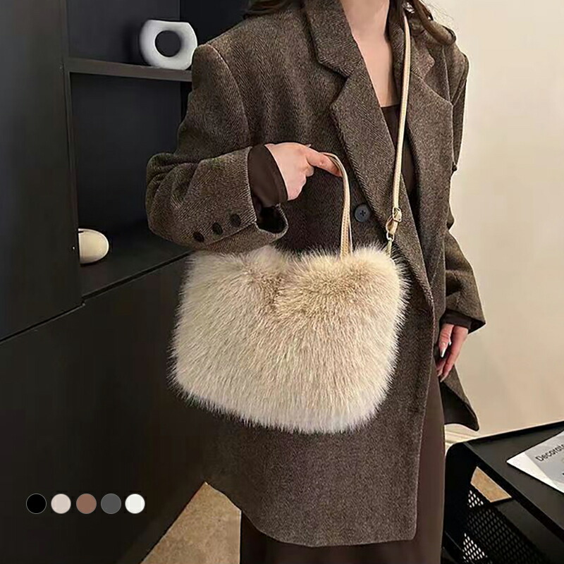 楽天市場】ファーバッグ トートバッグ ハンドバッグ ショルダーバッグ