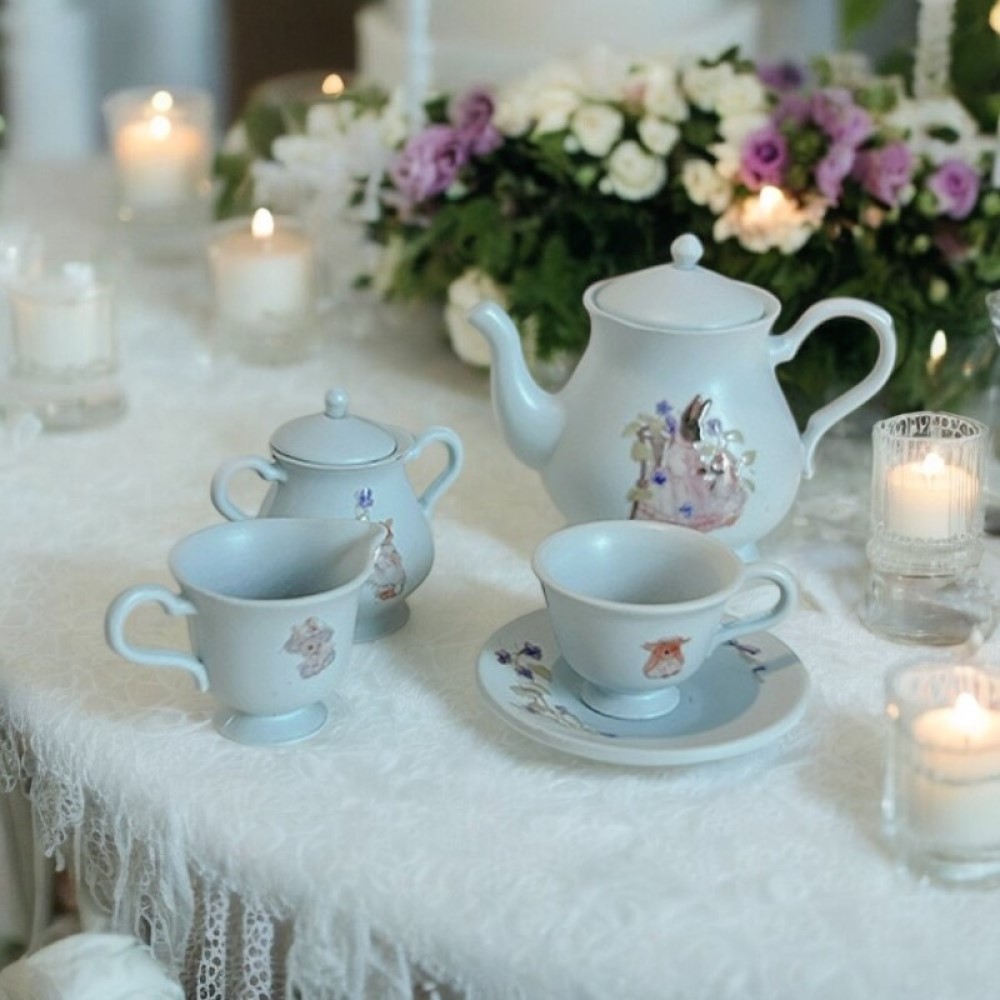 楽天市場】ミニチュア 食器 陶器製 ティーセット 花柄 トレー BLAZE