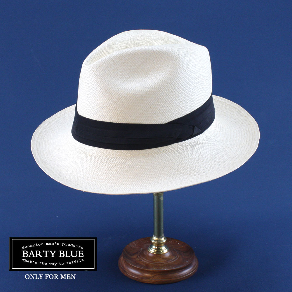 【ひとつ上のグレード】Barty Blue / バーティークリスティ 編込みの密度が違います！ 大人の本格パナマハット 全体的なバランスにも優れています 名入れ可能 パナマ帽 エクアドル直輸入 ギフトに最適 クリスティバンド 56，57センチのみ｜アムマックス