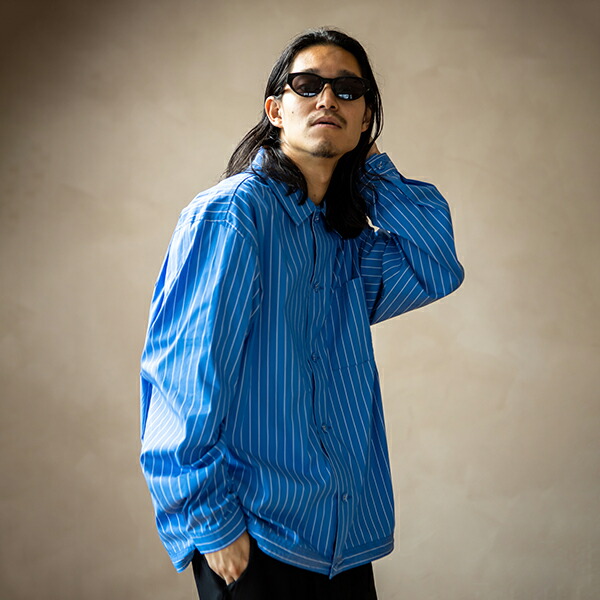 430 FOURTHIRTY フォーサーティー STRIPE COACH JACKET [縞模様 コーチ職 上衣] コート・ジャケット-メンズファッション