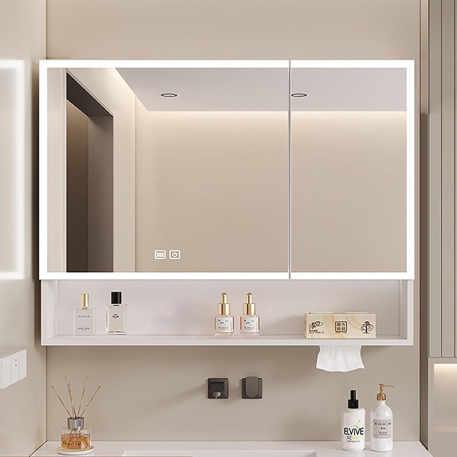 楽天市場】ミラーキャビネット 洗面台 鏡の曇り止め キャビネット