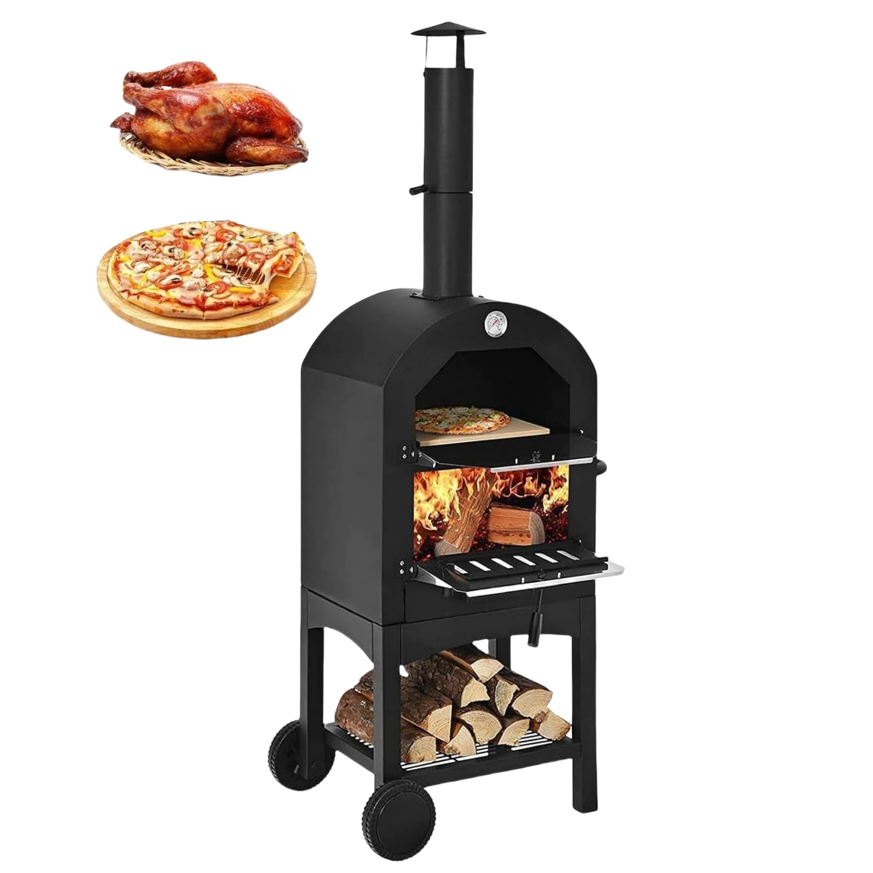 楽天市場】ピザ窯 屋外用 サイズ100 ボルカノXL 煙突付き 薪火オーブン