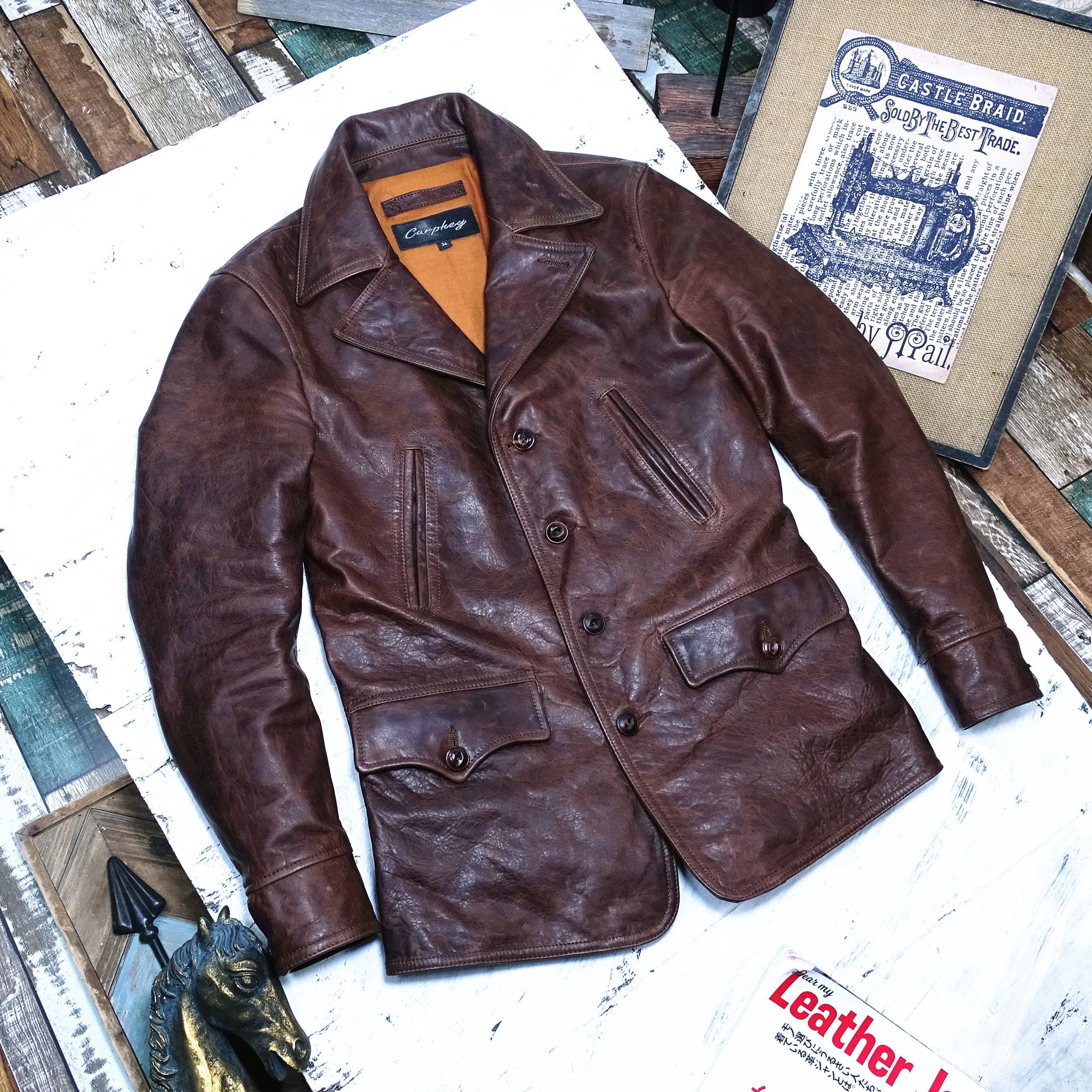 秋冬 新品 レトロ　本革 ライダースジャケット 上質 馬革 革ジャン 革コート Ｓ～5XL