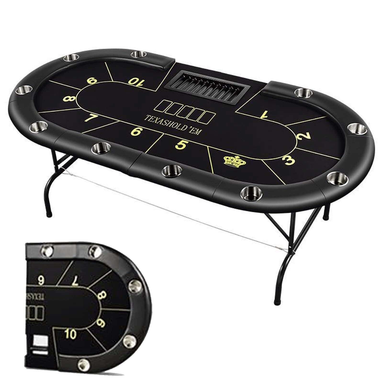 楽天市場】ポーカーテーブル 折りたたみ 10人用 高級 テキサス