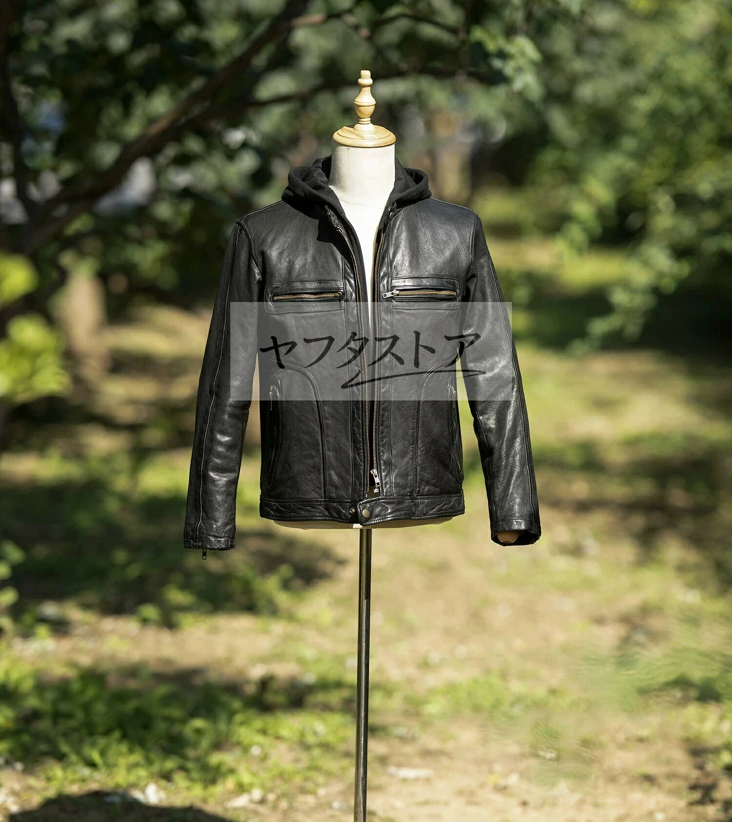 本革 牛革 取り外し可能なフード付き レザージャケット 上品 ライダースジャケット 格好良い 革ジャン M～5XL