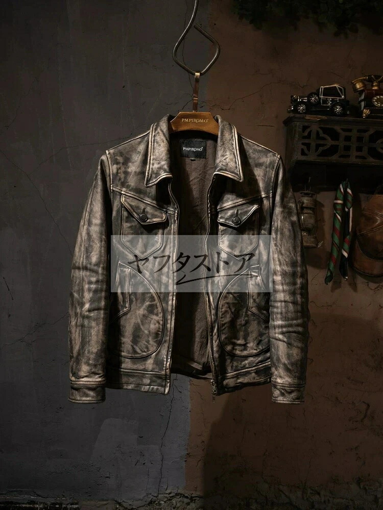 御前上等雅びやか 秋冬 本革 羊革 メンズライダース 流行り物 vintage 革ジャン M~3XL