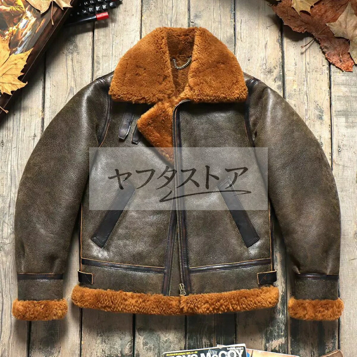 秋冬 レトロ 暖かい 本革 羊革 ファー襟 メンズライダースジャケット 革ジャン  M～4XL