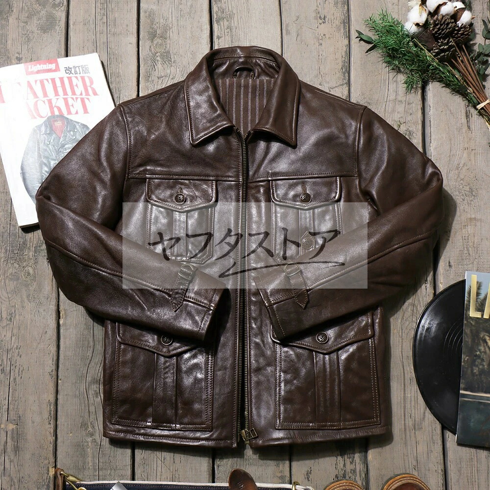 上品 ライダース レザージャケット 本革 馬革 メンズファッション 革ジャン Ｓ～4XL