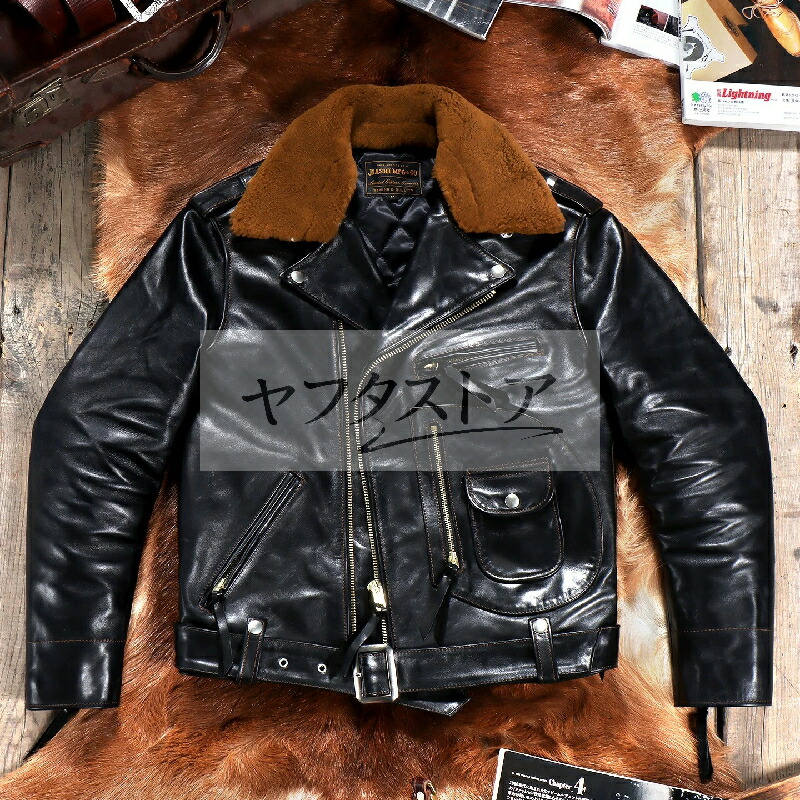 秋冬 レトロ 本革 高級 馬革 バイクジャケット 革ジャン S～5XL