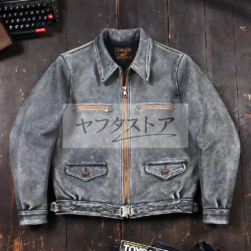 秋冬 レザージャケット 上品 本革 1.7mm イタリア牛革 ライダースジャケット 革ジャン Ｍ～4XL