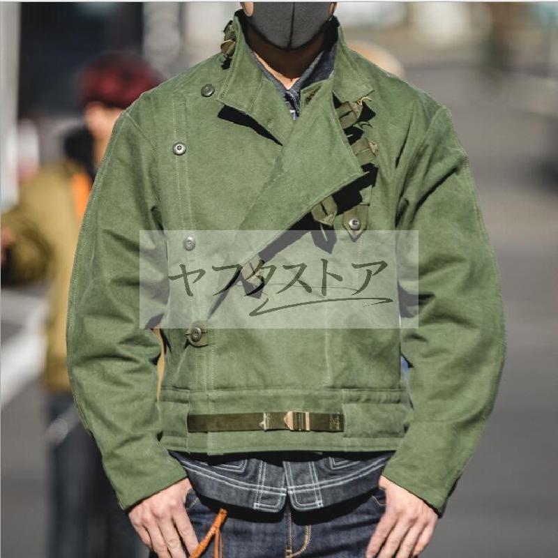 春秋冬極上 キャンバス 復刻 スウェーデン軍 新品モーターサイクルジャケット フライト ライダース