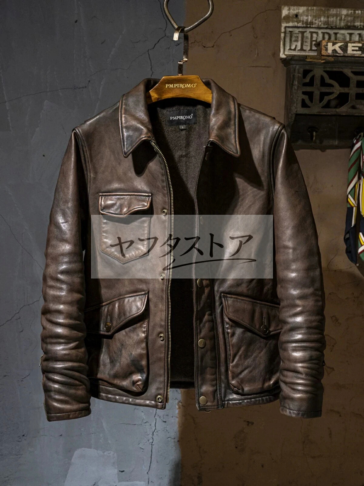 秋冬 レトロ 馬革 上品 フライトジャケット メンズライダースジャケット 本革 革ジャン M～5XL｜amosroom