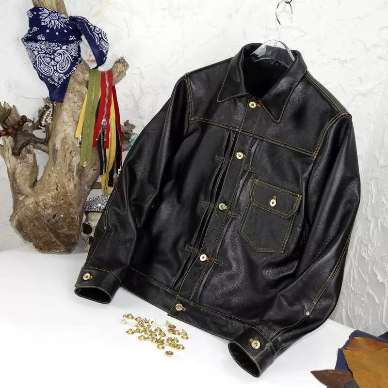 秋冬 レトロ メンズ 牛革 本革 格好良い 暖かい 防寒 ライダースジャケット 革ジャン S～4XL