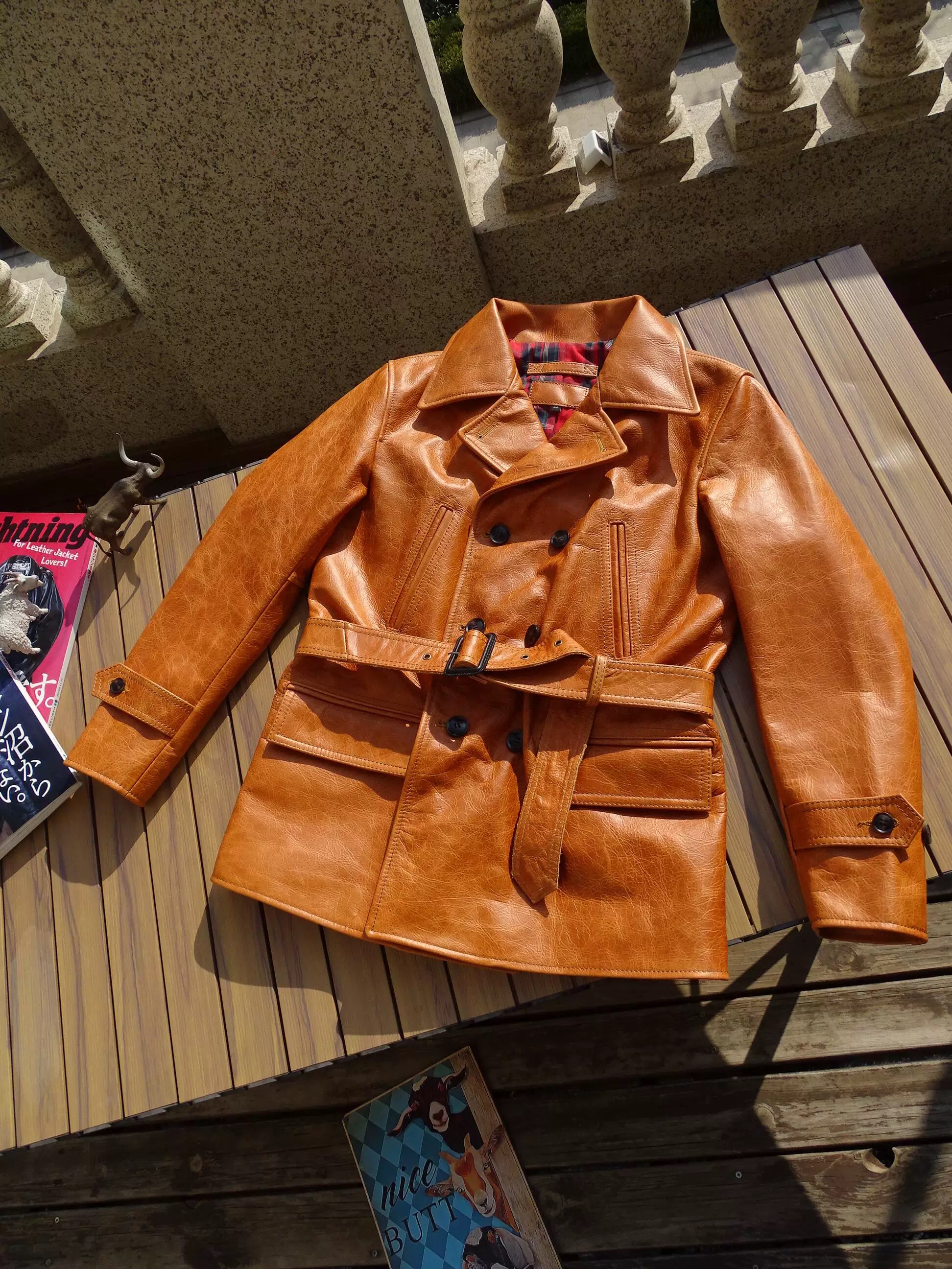 秋冬 高品質 牛革 上品 トレンチコート本革 vintage メンズライダースジャケットS～5XL