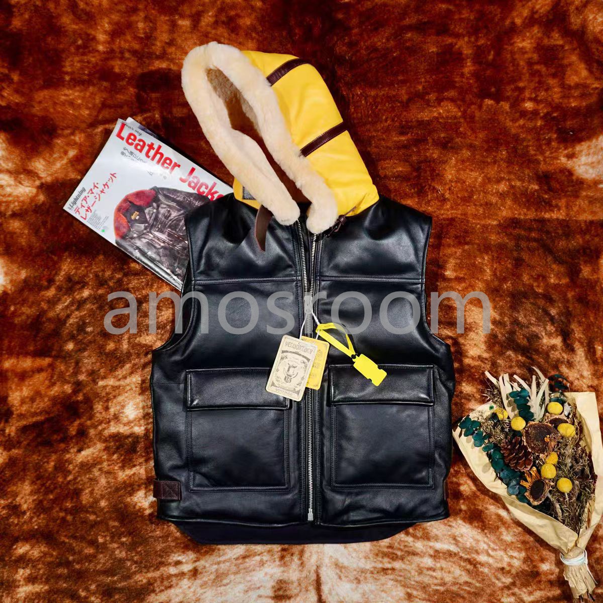 秋冬 防寒 暖かい フード付きダウンベスト上品 本革 羊革 かっこう良い 高品質 ダウンジャケット M～3XL 27,722円