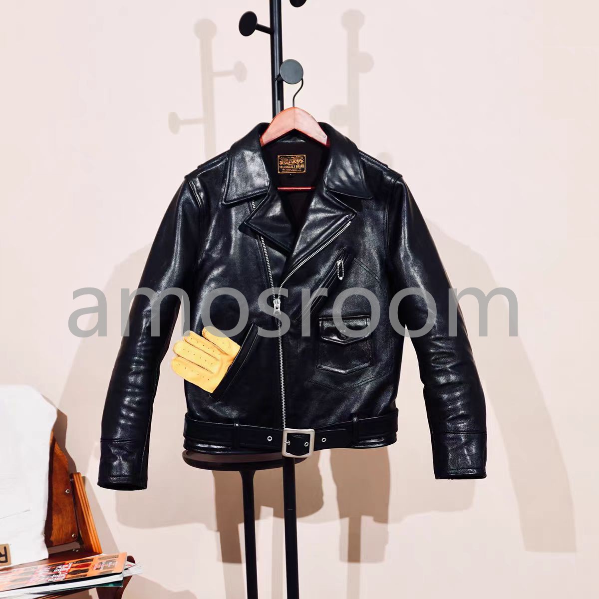 秋冬 本革vintage 新品メンズファッション レザージャケット革ジャン 馬革 高品質ライダースジャケットS～4XL｜amosroom