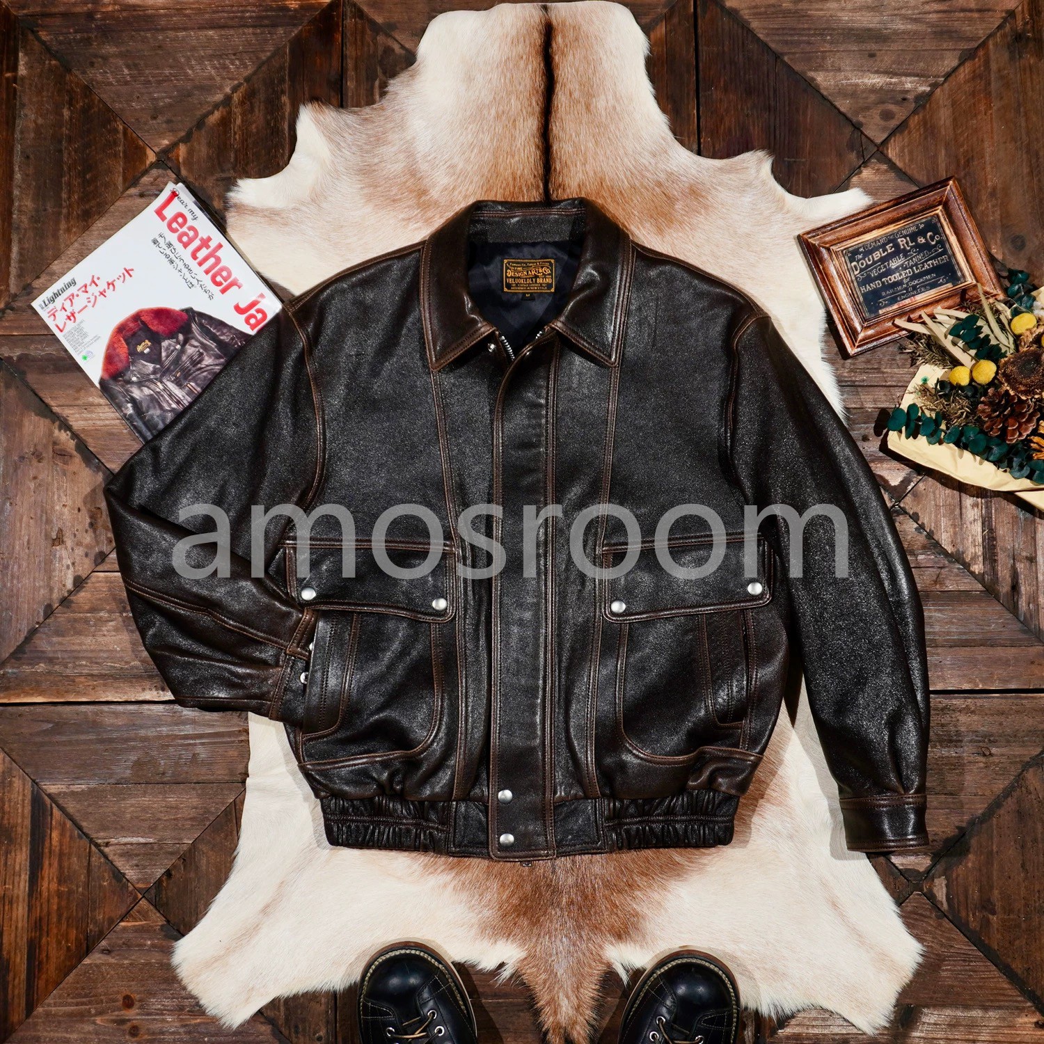 秋冬 ライダース 革ジャン 高級羊革 本革vintage レザージャケット M~4XL|amosroom