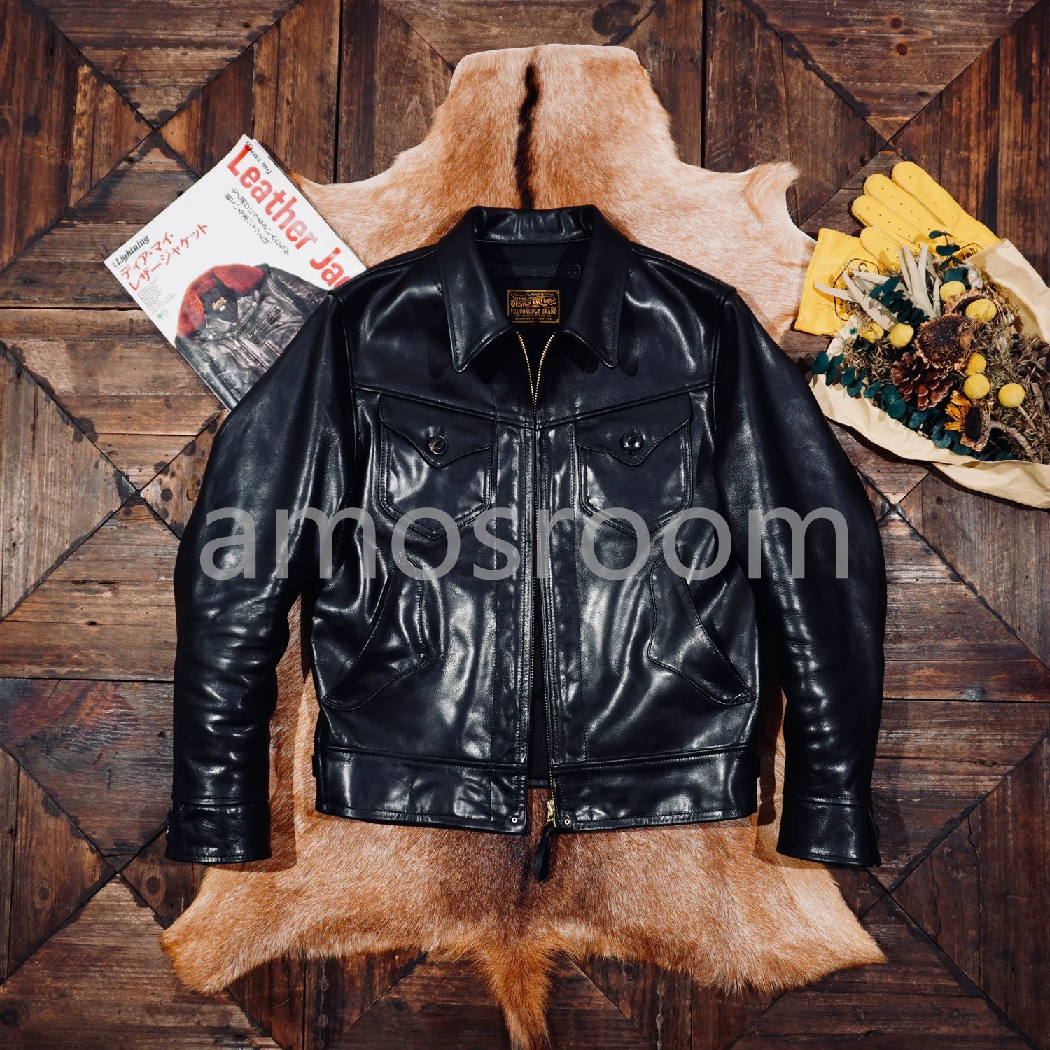 秋冬 馬革 メンズファッション vintage 本革ライダースジャケット 上品 革ジャン S~5XL|amosroom
