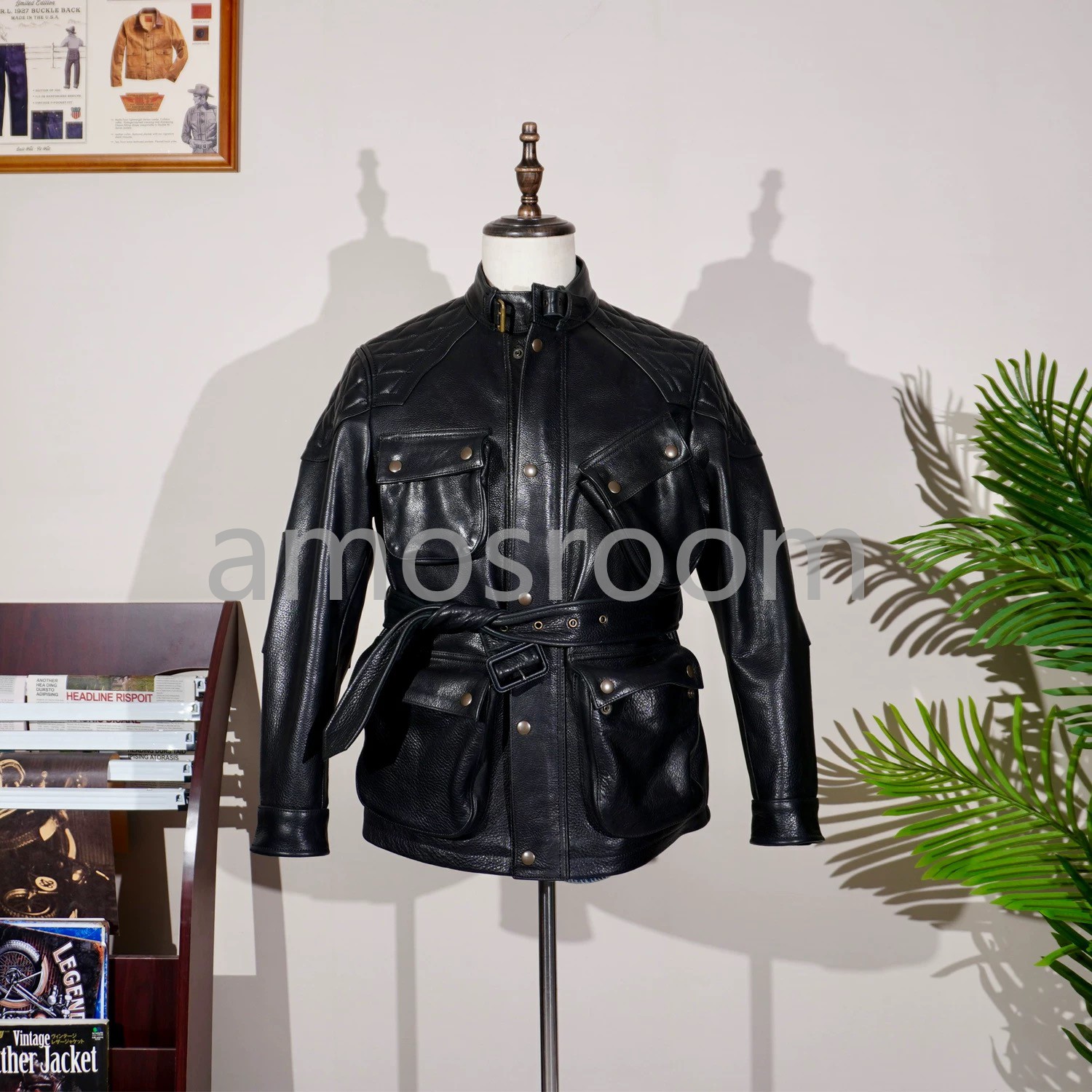 秋冬 牛革 格好良いメンズファッション ライダースジャケット 上品vintage 本革コート S～4XL｜amosroom