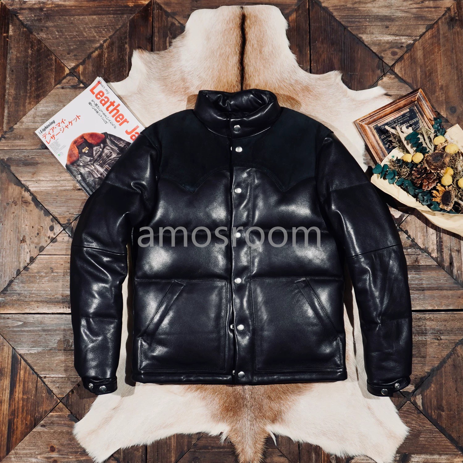 楽天市場】レザージャケット 上品 本革 羊革 高級 ダウンジャケット