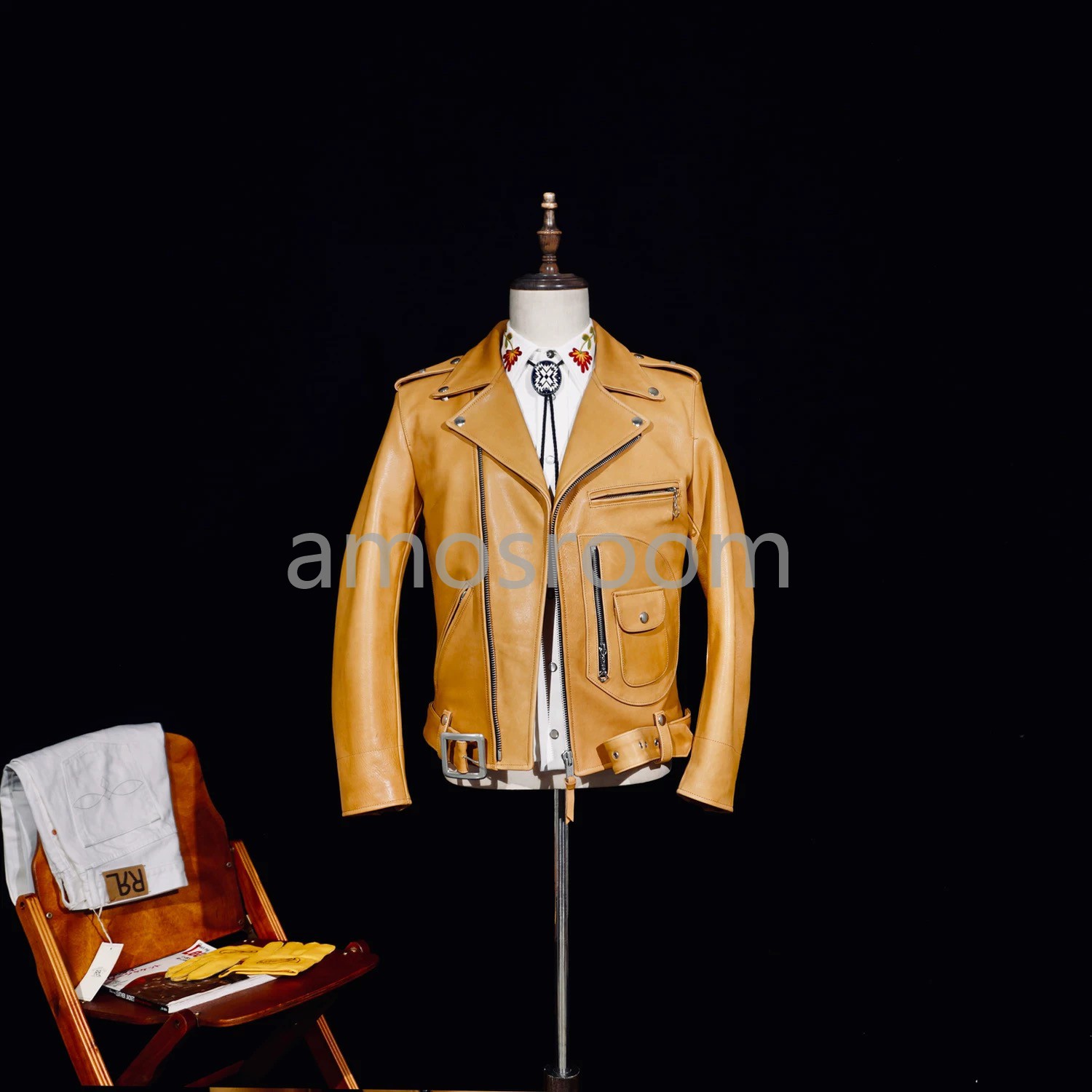 秋冬 高級鹿革 ライダースジャケット上品 vintage 本革 格好良い革ジャン S～4XL
