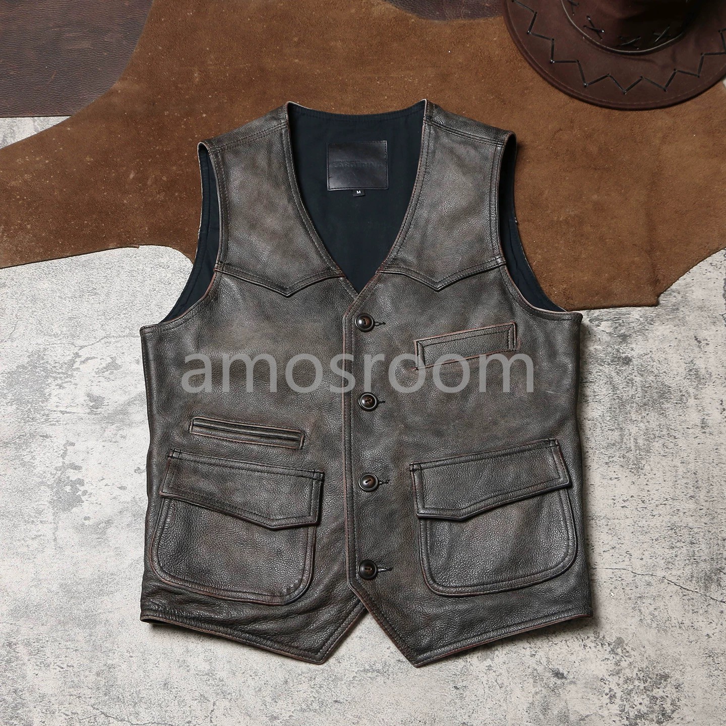 秋冬新品 上品 牛革 ベスト メンズファッション 高級 vintage ベスト M～3XL