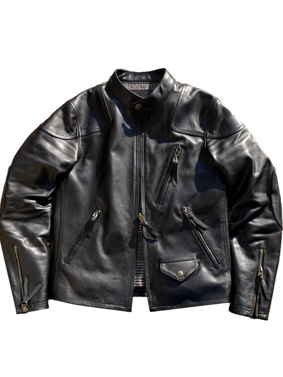 高品質　本革 レザージャケット ライダースジャケット 牛革　ブラック S~5ＸＬ 19,199円