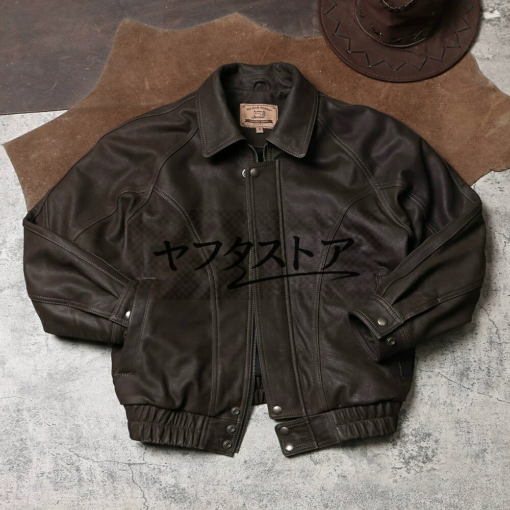新品 上品 牛革 oversize 革ジャン 高級 本革vintage レザージャケット S～5XL