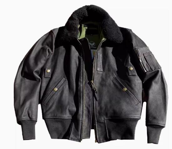 秋冬 新品　B15牛革　レトロ　本革 上品　ファー襟　フライトジャケット　メンズライダースジャケット 革ジャン Ｓ～5XL｜amosroom