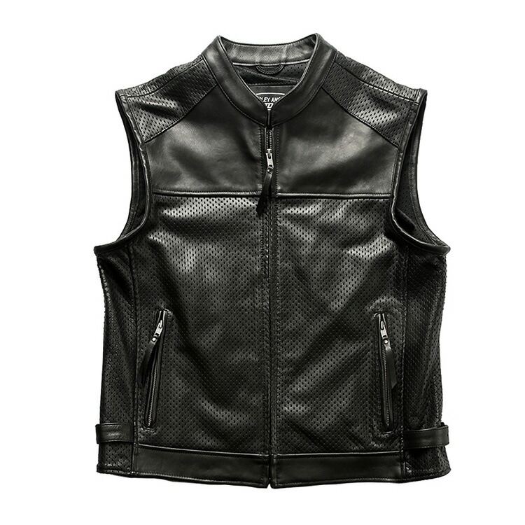 メンズなめし革 ハレー ジャーキン 限りない 本革 牛皮 メッシュ 自動自転車上衣 ライダース ＸS～3XL 黒いこと
