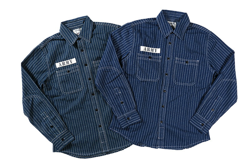 ヴィンテージ ワーク コットンピンストライプデニム長袖シャツ　ダンガリーアメカジ レトロwork shirt　Ｓ～XL