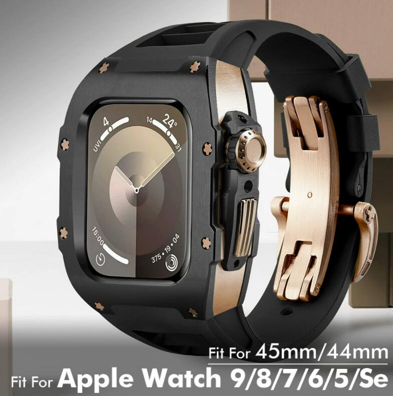 【送料無料】アップルウォッチ バンド Apple Watch カバー ベルト 10 ケース 一体型 シリコン ステンレス セット おしゃれ 防水