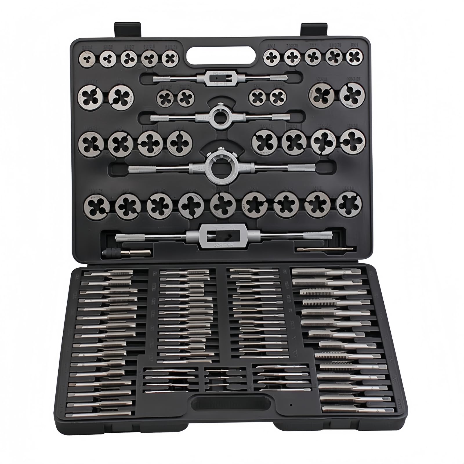 タップダイスセット 工具 タップとダイセットプロタングステン鋼タップとダイスレッド切削工具精密メトリックボルトエンジニアリングタップとダイキット (ブラック （110個）) 22,014円