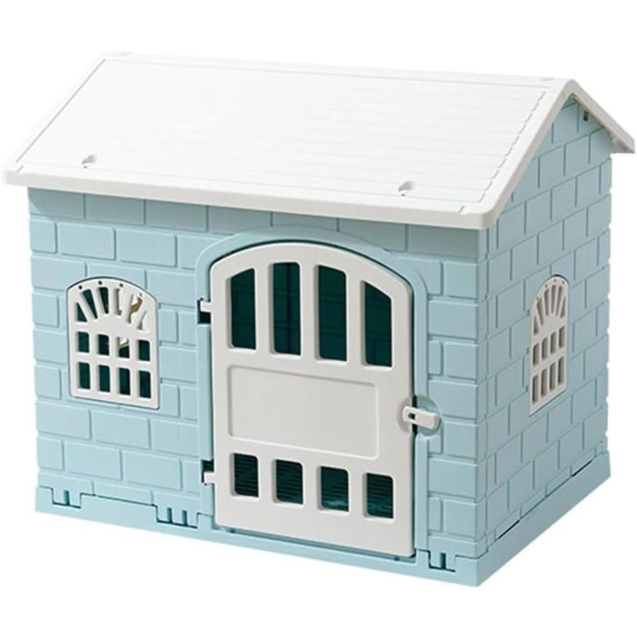 犬小屋 中小型犬小屋 ペット用品 家庭用プラスチック犬小屋多孔質通気性 造形/広くて快適 四季折々の三面窓がかわいい 厚みのある台座は照明を取り付けやす｜amosroom