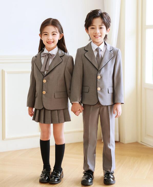 卒業式 フォーマル スーツ 男の子 女の子 大きいサイズ 小学校 小学生 中高生 ジュニア 中学受験 スーツ 女の子 男の子 スカートスーツ パンツスーツ ロングジャケット グレー ネクタイ キッズ 入学式 子供制服 卒園式 子供服 ピアノ 発表会 七五三 お受験 結婚式|amosroom
