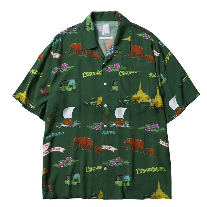 Liberaiders リベレイダース トップス シャツ RAYON ALOHA SHIRT 半袖シャツ グリーン/S-XL