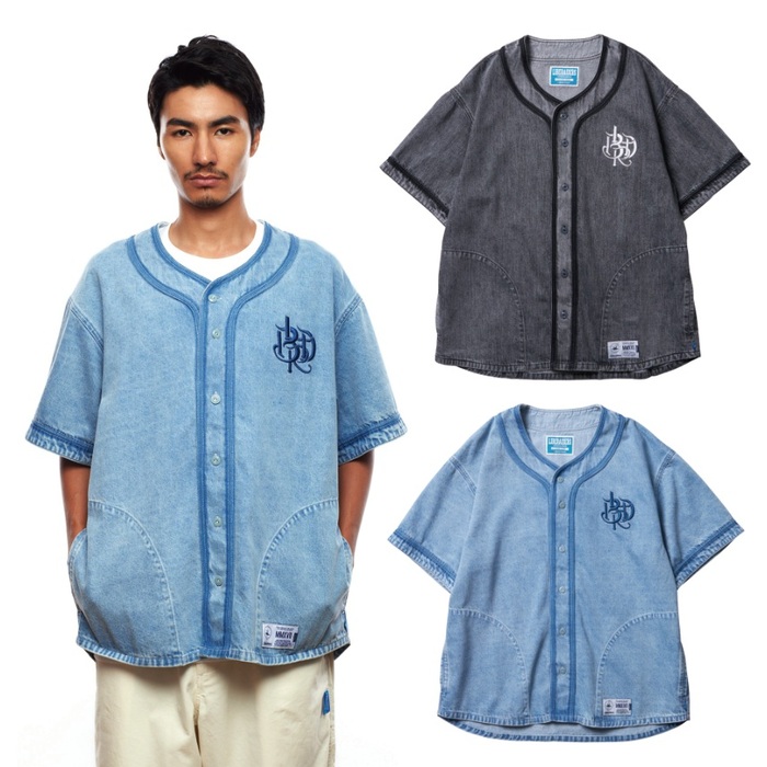 Liberaiders リベレイダース トップス プルオーバー DENIM BASEBALL SHIRT 品番：71202 野球プルオーバー 半袖プルオーバー ジーンズプルオーバー