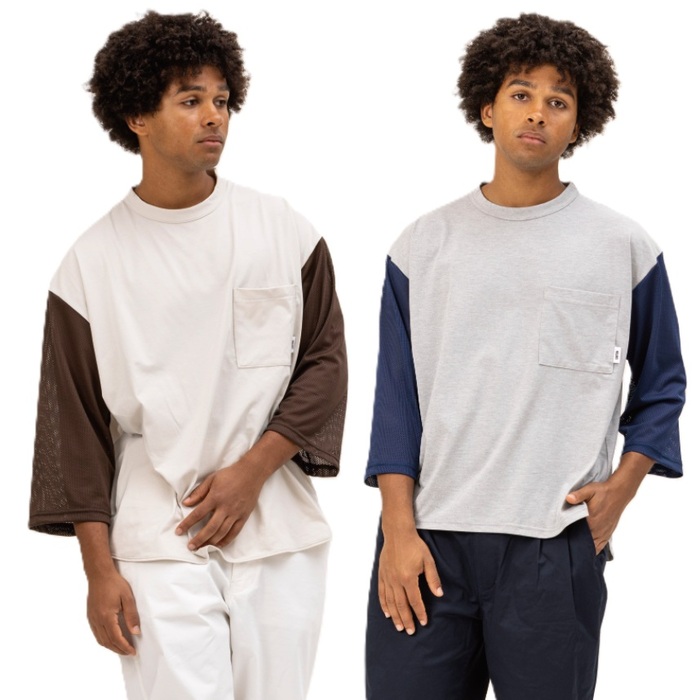 UNFRM OUTDOOR STANDARD 制服 アウトドア 標準尺度 トップス ティーシャツ カットソー AEROKNOT HEAVY WEIGHT 3/4 POKET DRY T-SHIRT 品番：SS-8490 七分袖ティーシャツ