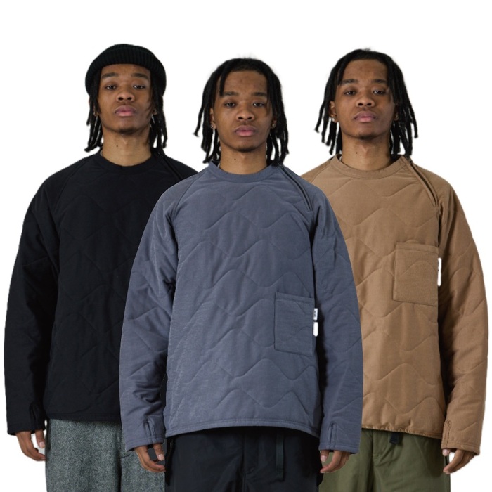 百貨店大売り出し UNFRM OUTDOOR STANDARD 制服 アウトドア 判定基準 トップス 上衣 アウター SANDWICH QUILTED REVERSIBLE CREWNECK 品番：AW-6862 中綿労働者の一団素っ首